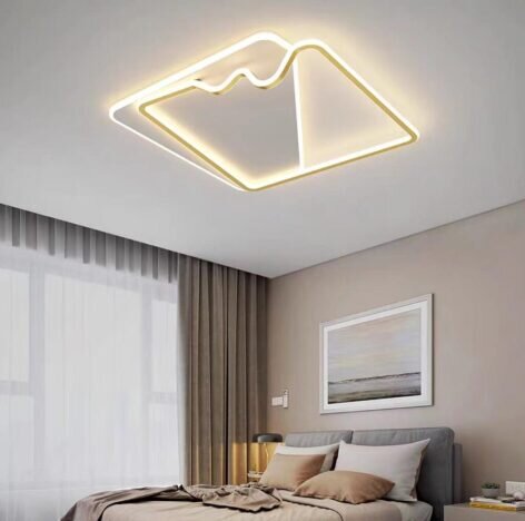 Plafoniera LED 160W Sway Square Gold, LED inclus, 2 surse de iluminare, Lumina: Cald, Natural, Rece